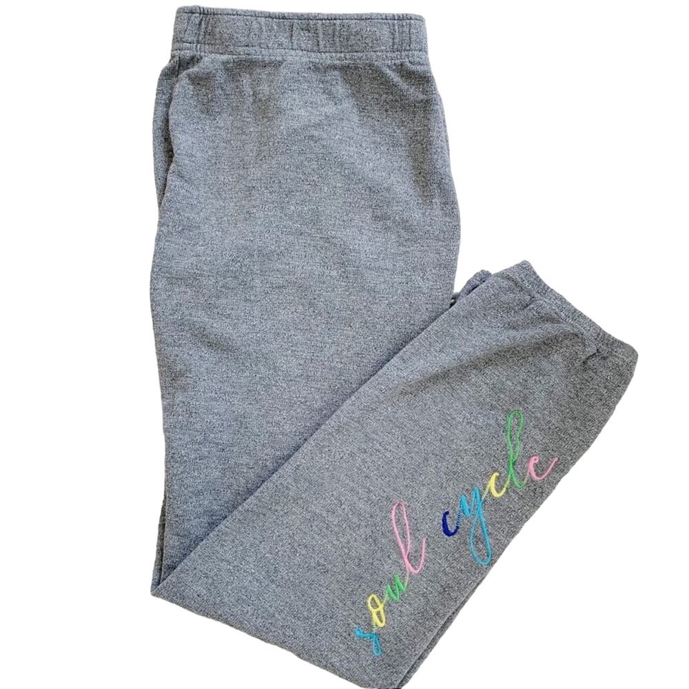 Monrow + Soulcycle Collab Grey Embroidered Joggers X Small
